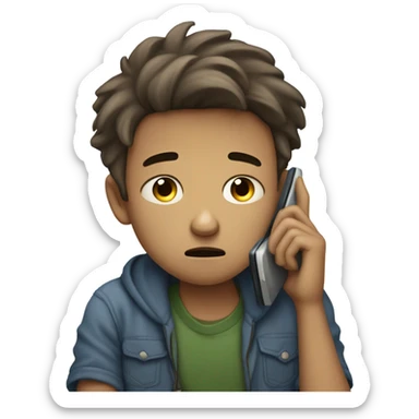 Sad and depressed boy that just broke up with his girlfriend because he only loves exc sticker