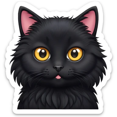Black cat cute sticker