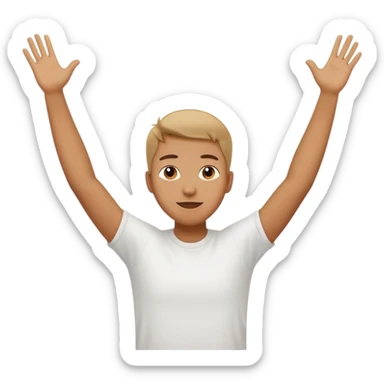 A person with the arms opened like the celebration of bellingham sticker