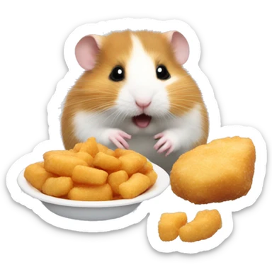 Hamster eating chicken nuggeta sticker