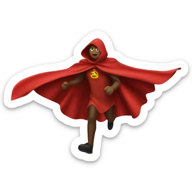 flying red cape sticker