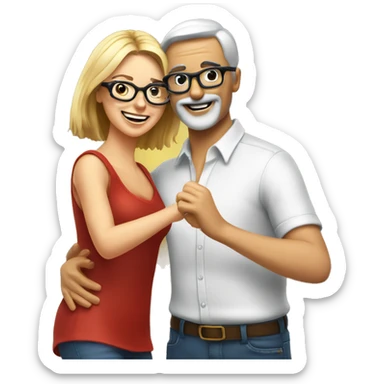 white couple dancing salsa the lady whereas eye glasses sticker