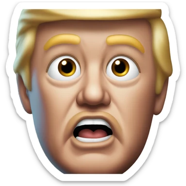 photorealistic shocked U.S. president Donald Trump sticker