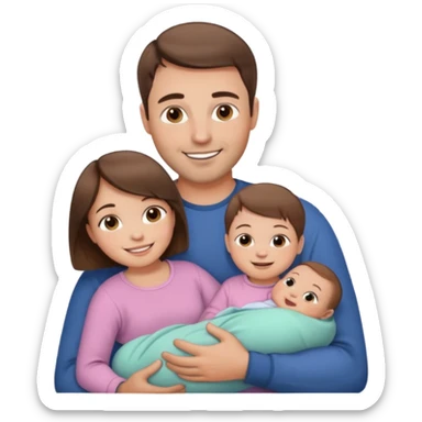 dad with short brown hair and fair skin with baby girl sticker