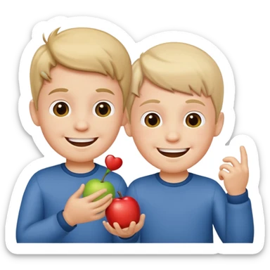 2 little boys playing sticker