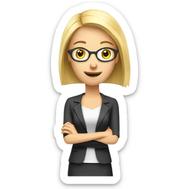 English teacher (woman blond teaching online) sticker