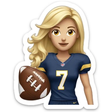 Fille blonde football sticker