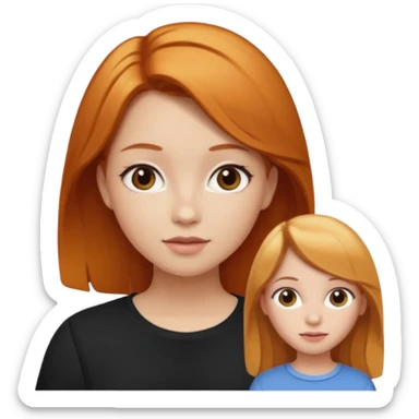 Make one girl with blonde hair and a second girl with ginger hair and one with brown hair  sticker
