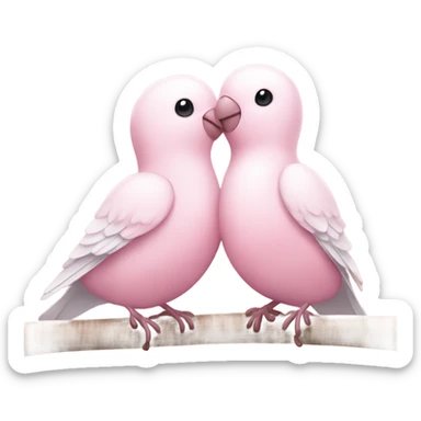 Light pink love birds doves  sticker