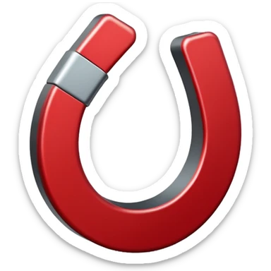 red horseshoe magnet sticker