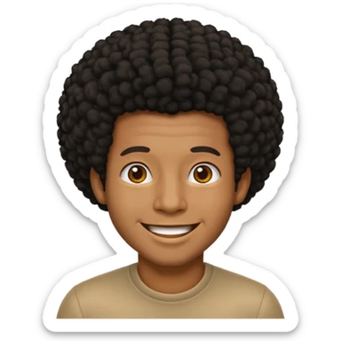 black afro guy emoji sticker