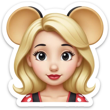 Minnie mouse blonde black ears sticker