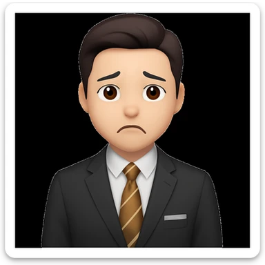 Change the facial expression to sad, keeping the same style as the reference image. sticker