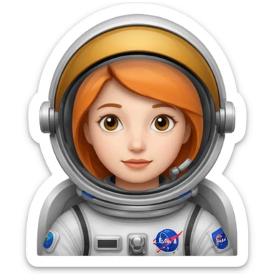 astronot women less details sticker