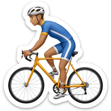 full body of a man cycling with sport shirt sticker