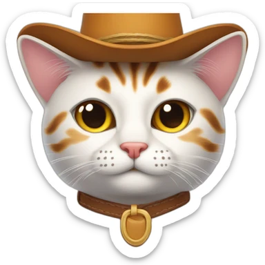 smirking cat with cowboy hat sticker