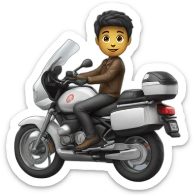 Un garçon en welling sur une moto sticker