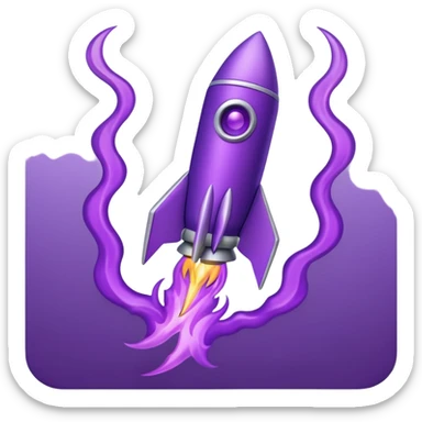 purple rocket purple flame sticker
