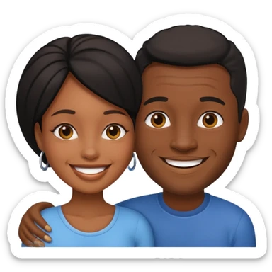 Ebony couple sticker