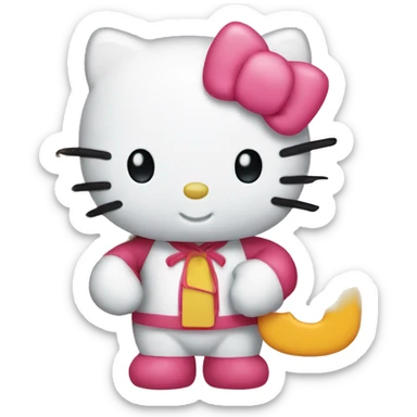 Hello kitty holding the letter j sticker