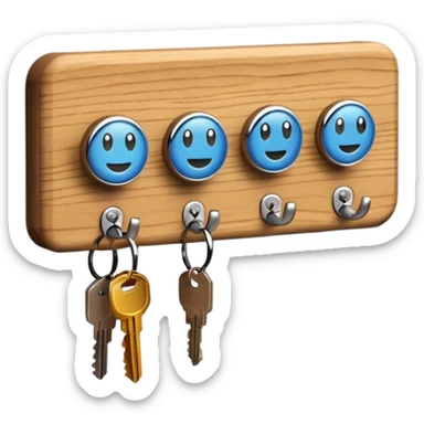 Plain wooden Wall Key holder sticker