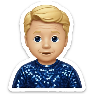 Mickey Rooney with golden blonde hair, dark blue sequin outfit sticker