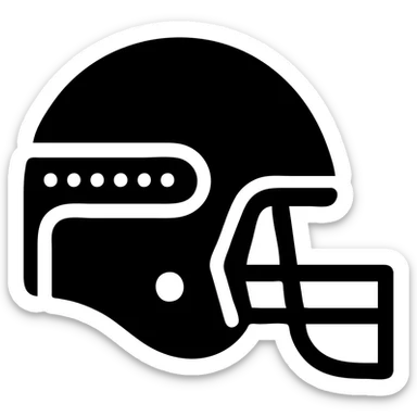 Make the helmet fully opaque with the inner part filled in black or dark gray. Maintain a strict technical style without any text or labels. sticker