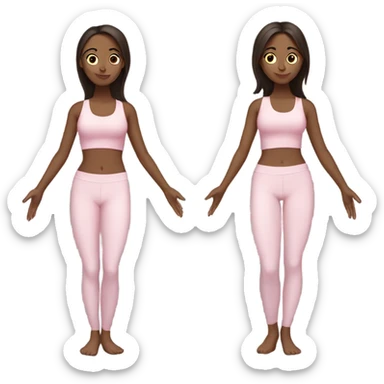 Brunette yoga girl light pink clothes n sticker
