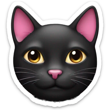 Black Cat with Pink Details sticker