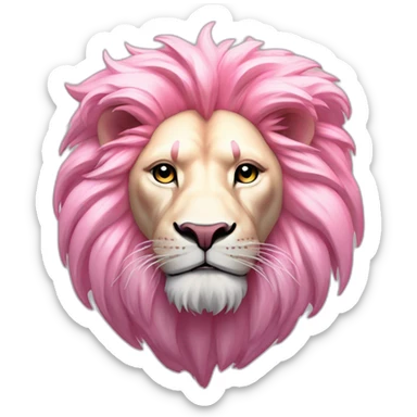 Create a carnival Theme lion in Light white pink & pastel pink, cross fire by hunters strip on back sticker