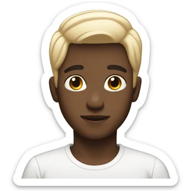 White boy short hair angel sticker