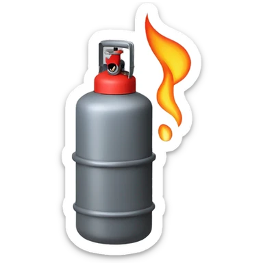 gas cylinder with flame sticker
