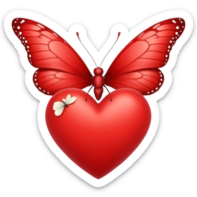 heart with butterfly sticker