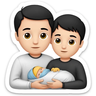 Newborn B&W with male sticker