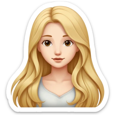 Pretty girl with long hair  sticker