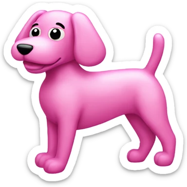 Pink dog balloon animal  sticker
