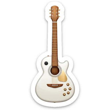 Create a new modern advanced full pure milk white guitar sticker