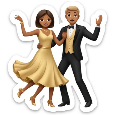 couple dancing full body sticker
