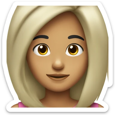 10 year old girl olive skin long black hair happy sticker