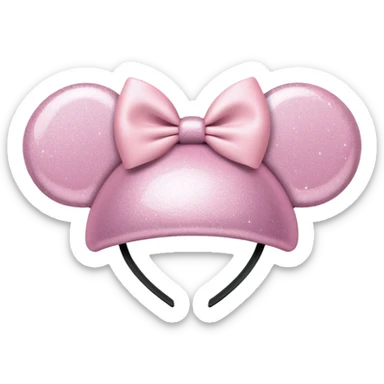 Pastel pink Minnie Mouse ears with glitter sticker