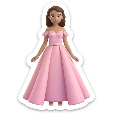 vintage rococo mixed woman with brown hair and light skin in a light pink beautiful gown sticker