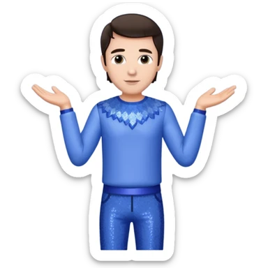 Jeff East, Actor with dark brown hair, periwinkle sequin outfit sticker