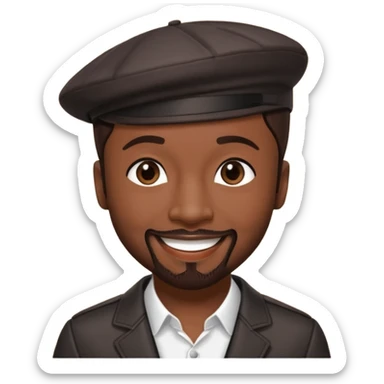 Teddy Riley with dark brown hair sticker