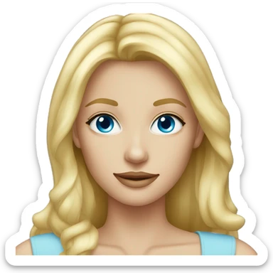 pretty blond woman with blue eyes sticker