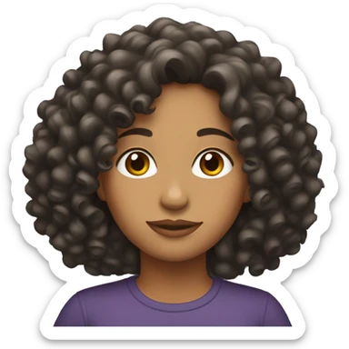 Latina with curly hair sticker