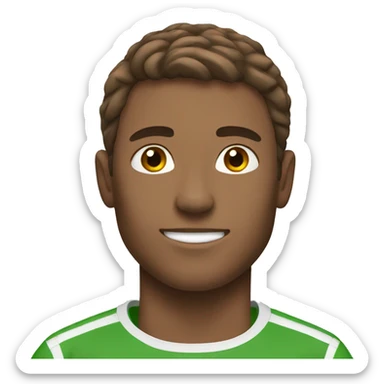 Guy playing soccer brown hair sticker