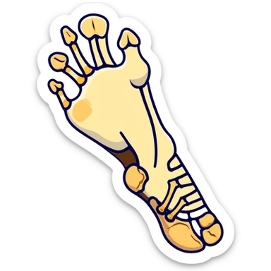 skeleton foot, bones of human foot, anatomical foot bones sticker