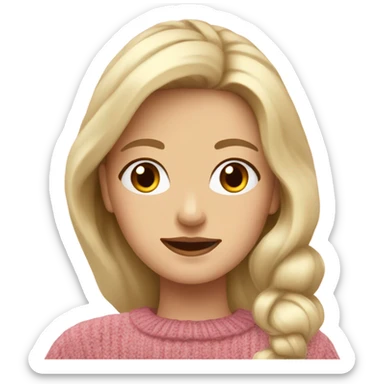 beautiful finnish blond woman with brown pink bloom sweater sticker