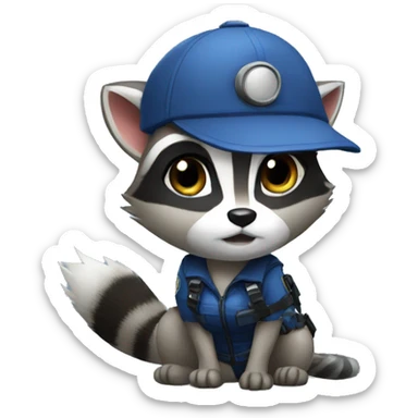 Raccoon cosplaying as Jill valentine sticker