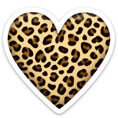 Leopard printed heart sticker